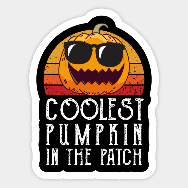 Coolest Pumpkin In The Patch Funny Halloween Kids Sticker by Master_of_shirts